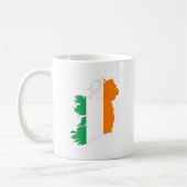 アイルランドの旗の地図 コーヒーマグカップ (左)