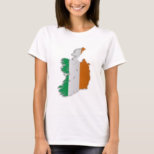 アイルランドの旗の地図 Tシャツ (正面)