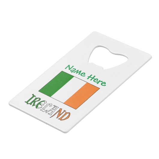 アイルランドの旗の家系 クレジットカード栓抜き (正面アングル)