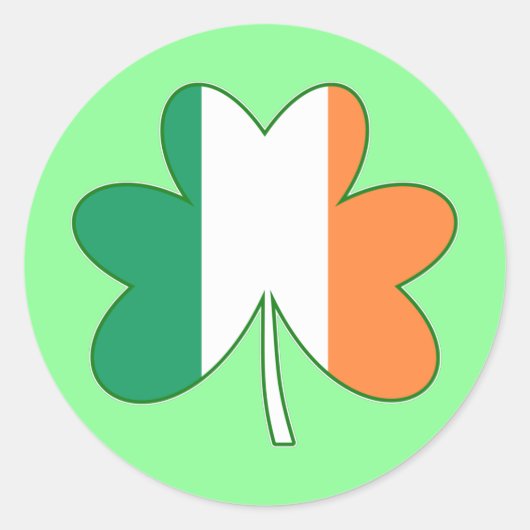 アイルランドの旗の色シャムロック ラウンドシール (正面)