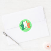 アイルランドの旗の色シャムロック ラウンドシール (封筒)