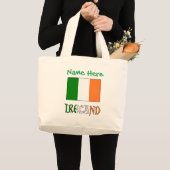 アイルランドの旗の遺産をカスタマイズ ラージトートバッグ (正面(商品))