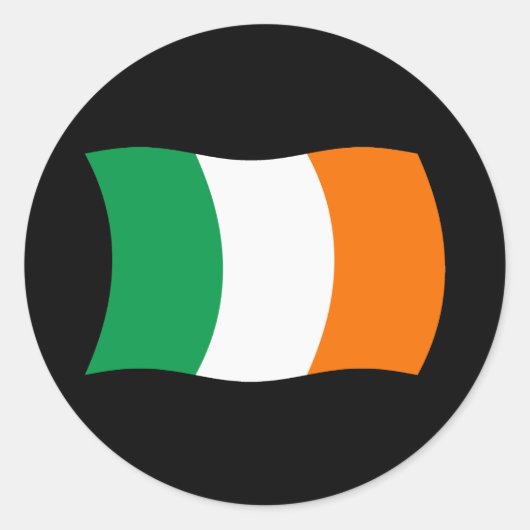 アイルランドの旗ステッカー ラウンドシール (正面)