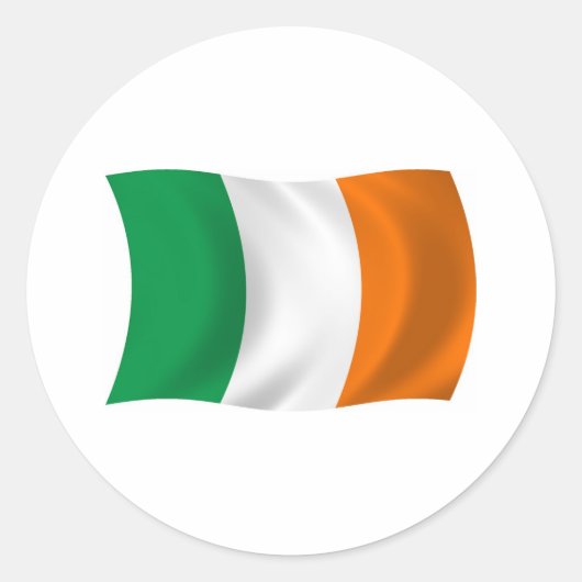 アイルランドの旗ステッカー ラウンドシール (正面)
