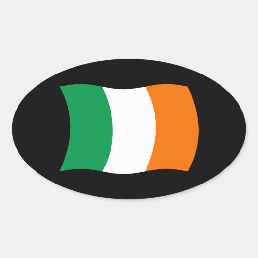 アイルランドの旗ステッカー 楕円形シール (正面)