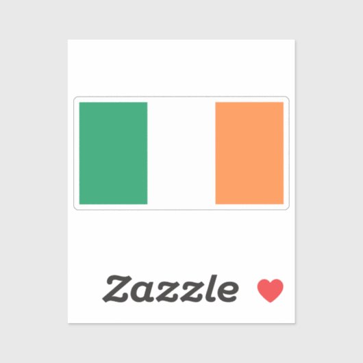 アイルランドの旗 カットライン入り シール (シート)
