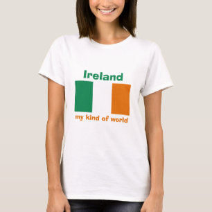 アイルランドの旗+地図+テキストTシャツ Tシャツ