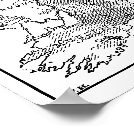 アイルランドの旧世界の地図イラストレーション ポスター (角)