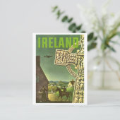 アイルランドの村、ケルトのクロス、ヴィンテージ旅行 ポストカード (スタンド正面)