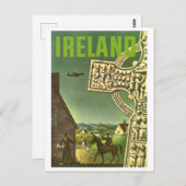 アイルランドの村、ケルトのクロス、ヴィンテージ旅行 ポストカード (正面/裏面)