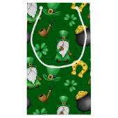 アイルランドの格言シャムロックスホースシューズ金ゴールドポット スモールペーパーバッグ (裏面)