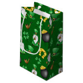アイルランドの格言シャムロックスホースシューズ金ゴールドポット スモールペーパーバッグ (裏面アングル)