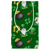 アイルランドの格言シャムロックスホースシューズ金ゴールドポット スモールペーパーバッグ (正面)