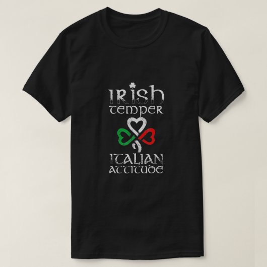 アイルランドの気質イタリアン姿勢旗St patricks day Tシャツ (デザイン正面)