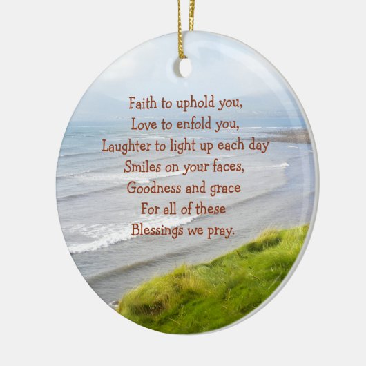 アイルランドの海岸線と祝福の祈り オーダーメイド セラミックオーナメント (左)