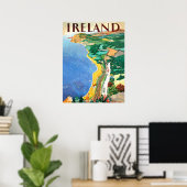 アイルランドの海岸線、ビンテージの旅行ポスター ポスター (ホームオフィス)