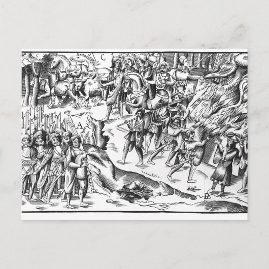 アイルランドの牛が英国の農園を襲う ポストカード (正面)