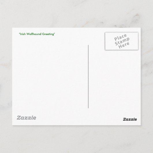 「アイルランドの猟犬の挨拶」 ポストカード (裏面)