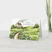 アイルランドの田舎の幸せな聖パトリックの日 カード (正面)