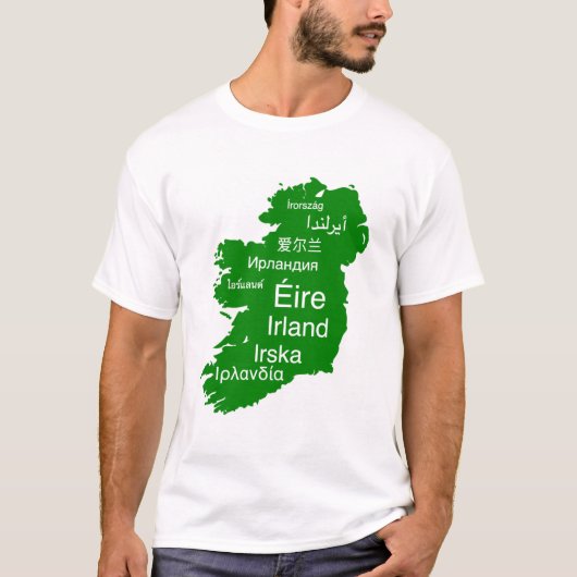 アイルランドの男子Tシャツの地図 Tシャツ (正面)