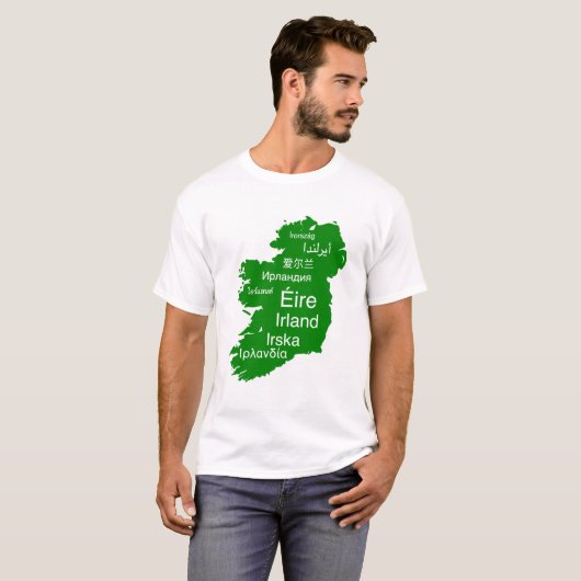 アイルランドの男子Tシャツの地図 Tシャツ (正面フル)
