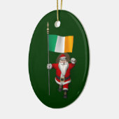 アイルランドの看板のあるサンタクロース セラミックオーナメント (左)