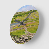 アイルランドの石垣 ラウンド壁時計 (傾斜)