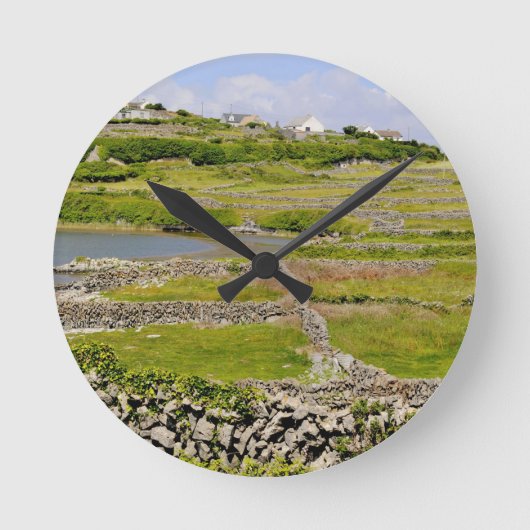アイルランドの石垣 ラウンド壁時計 (正面)