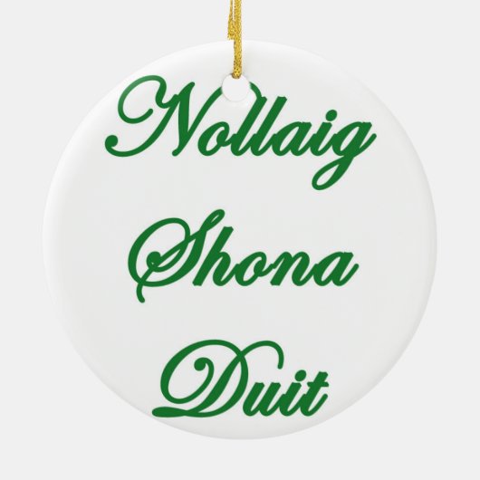 アイルランドの硬貨のクリスマスのオーナメント、Nollaig Shona Duit. セラミックオーナメント (裏面)