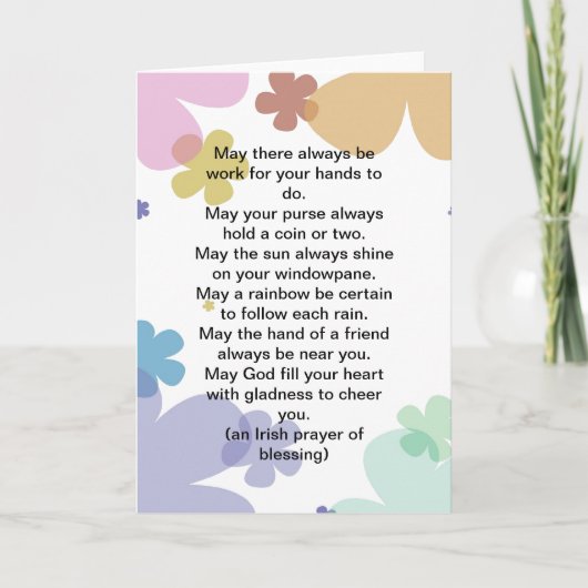 アイルランドの祈りの言葉の天恵の挨拶状 カード (正面)