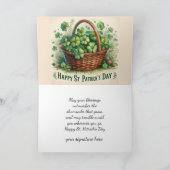アイルランドの祝福 セントパトリックの日 シャムロック ホリデーカード (内部)