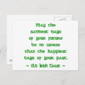 アイルランドの祝福 未来の最も悲しい日々が ポストカード (正面/裏面)