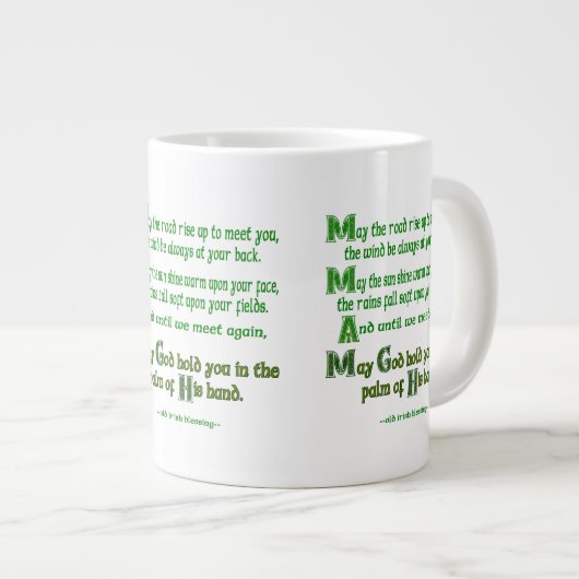 アイルランドの祝福　道はあなたに会うために昇るように ジャンボコーヒーマグカップ (正面右)
