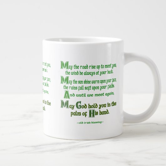 アイルランドの祝福　道はあなたに会うために昇るように ジャンボコーヒーマグカップ (右)