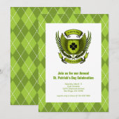 アイルランドの紋章 セントパトリックデーパーティー招待状 招待状 (正面/裏面)