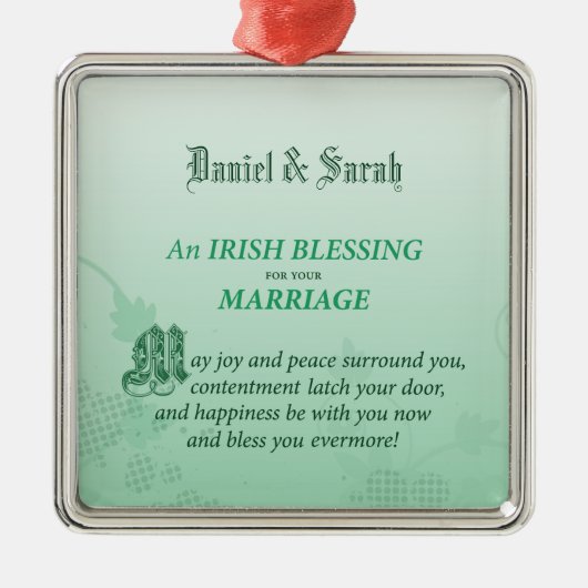 アイルランドの結婚おめでとうの祝福 メタルオーナメント (正面)