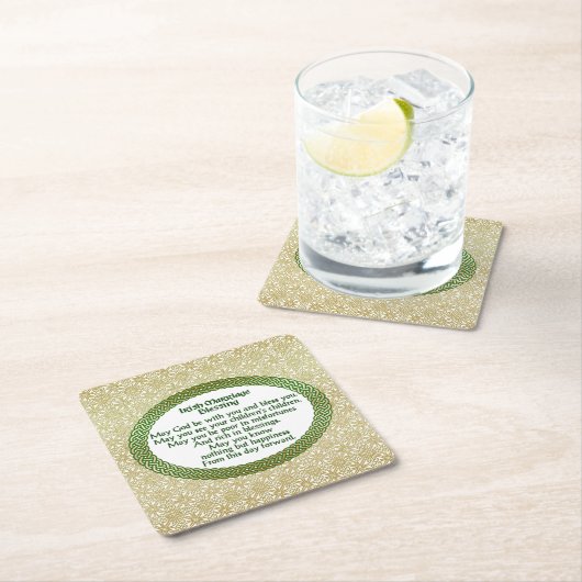 アイルランドの結婚の天恵、金ゴールド及び緑の結婚式 スクエアペーパーコースター (インサイチュ)