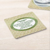 アイルランドの結婚の天恵、金ゴールド及び緑の結婚式 スクエアペーパーコースター (アングル)