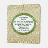 アイルランドの結婚の天恵、金ゴールド及び緑の結婚式 セラミックオーナメント (左)