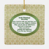 アイルランドの結婚の天恵、金ゴールド及び緑の結婚式 セラミックオーナメント (裏面)