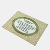 アイルランドの結婚の天恵、金ゴールド及び緑の結婚式 ドアマット (アングル)