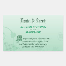 アイルランドの結婚式おめでとうの祝福 長方形シール