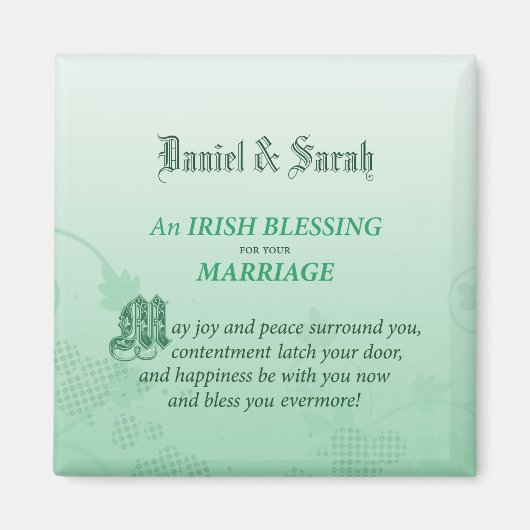 アイルランドの結婚式おめでとう祝福 マグネット (正面)