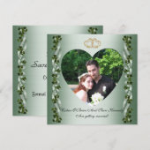 アイルランドの結婚式の日にちを保存 シャムロックとリボン 招待状 (正面/裏面)