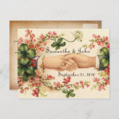 アイルランドの結婚式の日付を保存 案内ポストカード (正面/裏面)