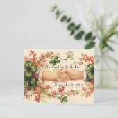 アイルランドの結婚式の日付を保存 案内ポストカード (スタンド正面)