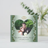 アイルランドの結婚式の日程を保存しよう シャムロックとリボン 招待状 (スタンド正面)