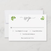 アイルランドの結婚式のrsvpグリーンシャームロックエンクロージャカード 出欠カード (正面)