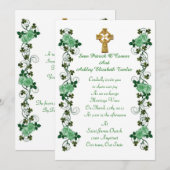 アイルランドの結婚式招待状 ケルト十字 招待状 (正面/裏面)