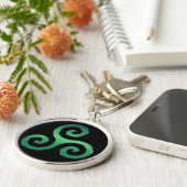 アイルランドの緑のケルト語Triskelion Keychain キーホルダー (側面)